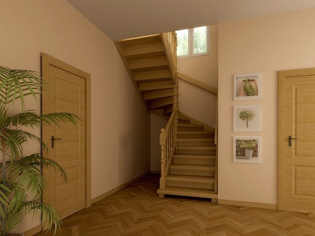 Деревянная винтовая лестница в дом