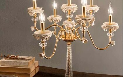 kandelyabr edith satin gold 7 lamp