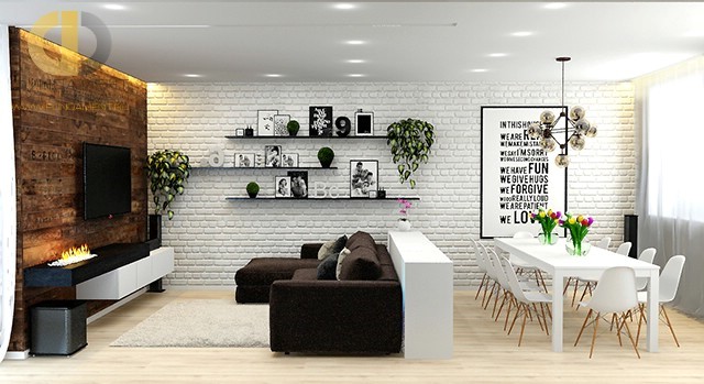 dizayn kuhni gostinoy v stile loft foto interyera 01