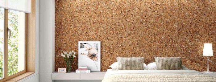 cork wall bedroom