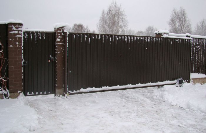 Автоматические ворота зимой