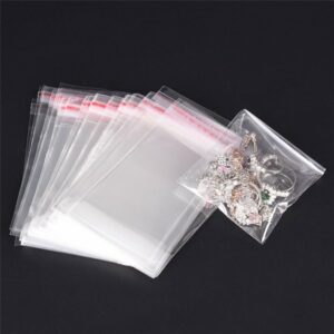 mengxiang hot 200pcs clear self adhesive seal plastic bags 7x6cm 6 10cm 10 18cm for jewelry